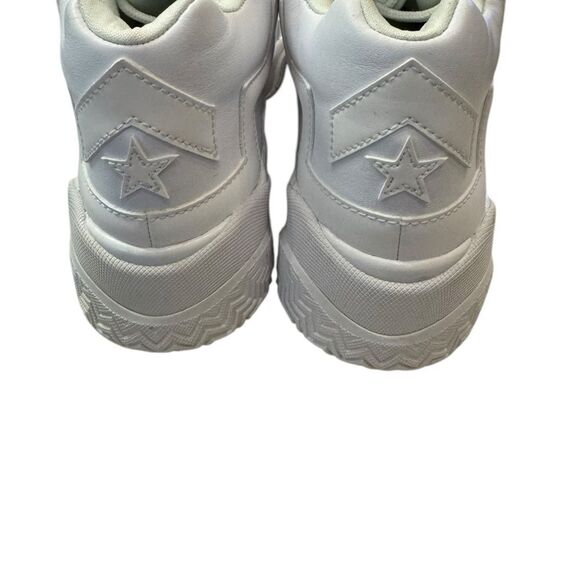 New CONVERSE Voltage Vltg Triple White Women's Mid Leather Sneakers 10 - Picture 5 of 6